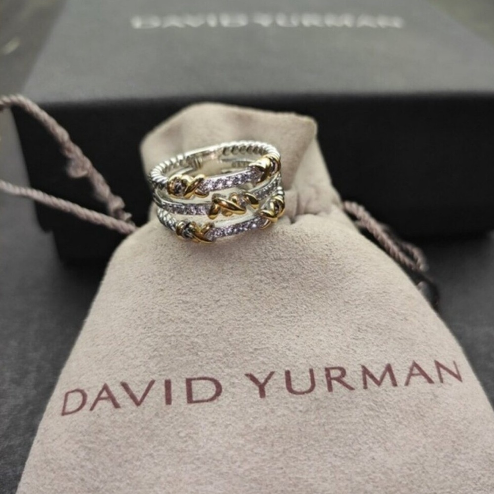 David Yurman Two-Tone Cable Ring sz7